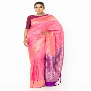 Salmon Pink Mirpur Katan Saree